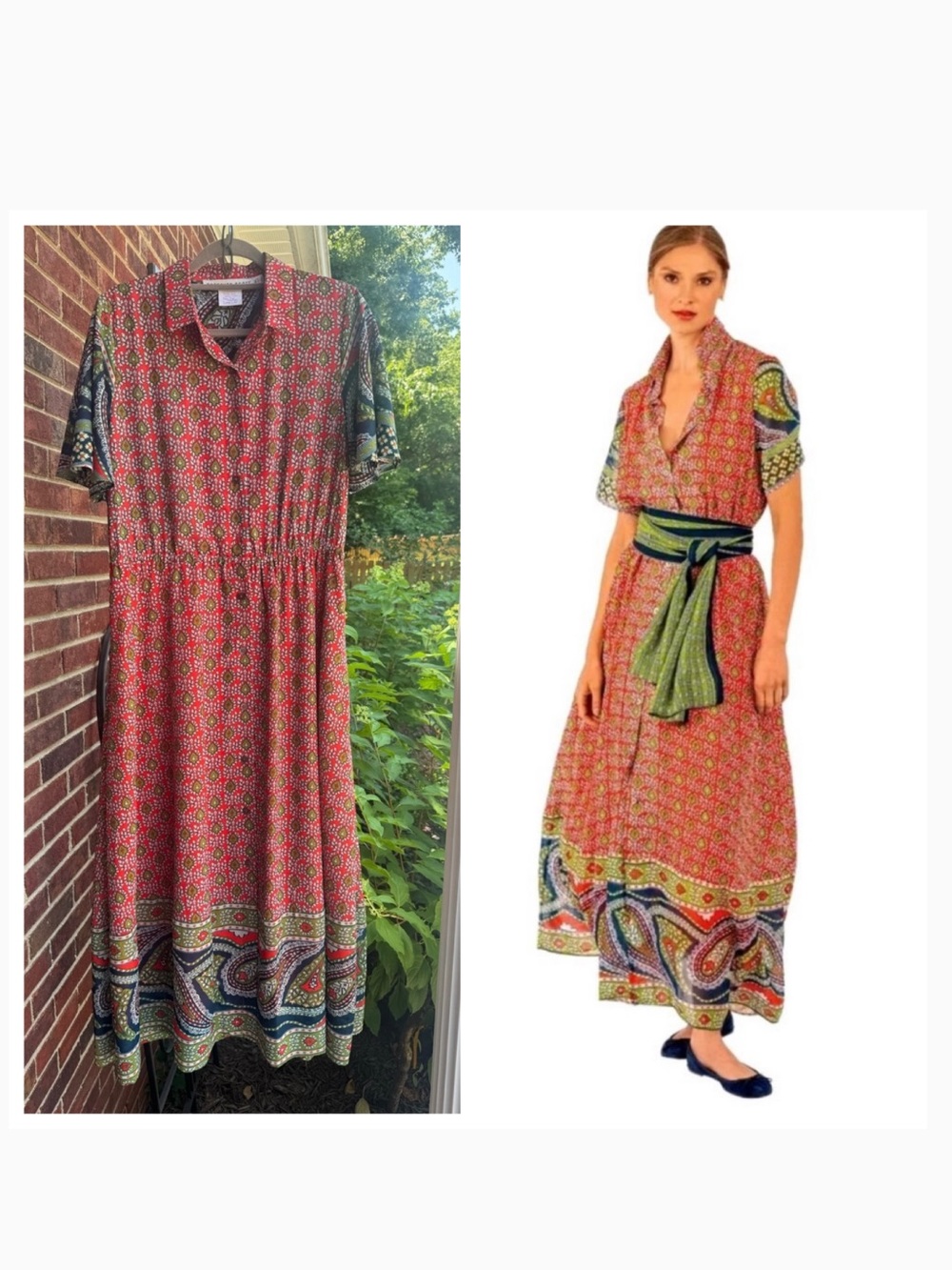 Gretchen Scott Periwinkle
Multicolor Paisley Floral Belted
Maxi Dress Xl